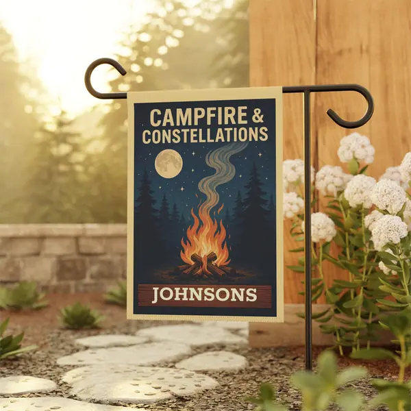 Campfire and Constellations Garden flag product photo