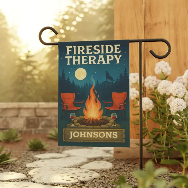 Fireside Therapy Garden flag product photo